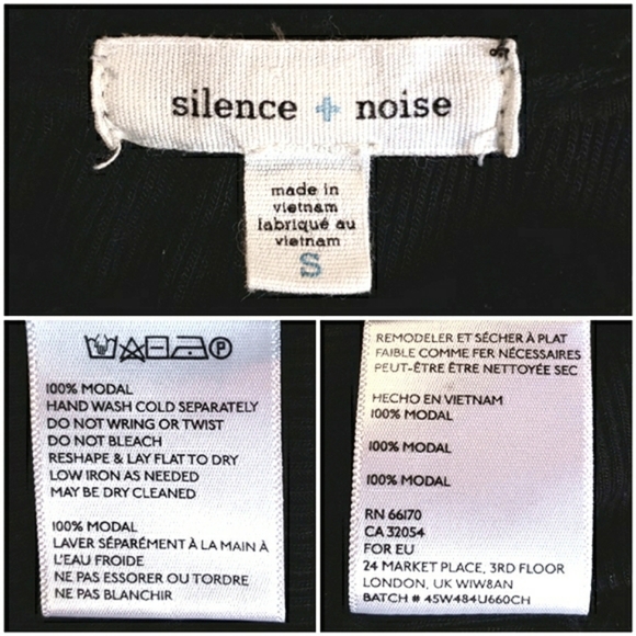 Urban Outfitters x Silence + Noise | Overlap Split Drape Top | Black | Small - Picture 12 of 12